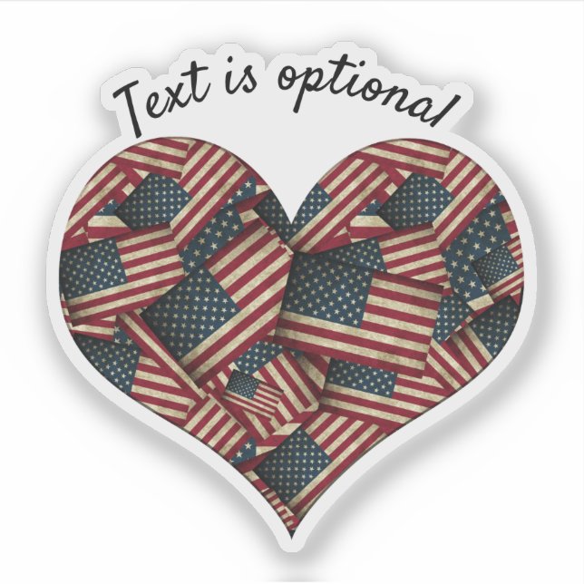 Sticker Etats-Unis Amérique drapeaux Coeur (Devant)