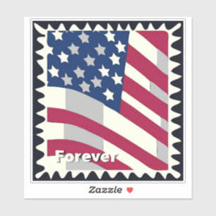 STICKER ÉTATS-UNIS D'AMÉRIQUE DRAPEAU FOREVER STAMP