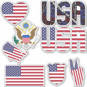 Sticker États-Unis Extraordinaires Formes Symboles nationa