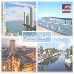 Sticker États-Unis Floride - Bouche de Miami River à Brick