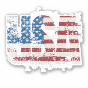 Sticker Etats-Unis gruner la conception de texte avec drap
