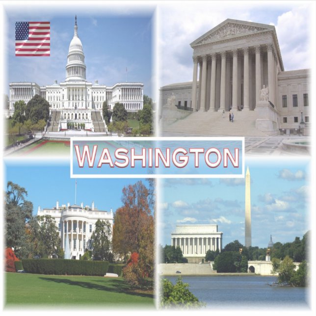 Sticker États-Unis Washington - Capitol - Cour suprême (Devant)