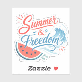 Sticker Été et Liberté 4 juillet Esthétique Patriotique