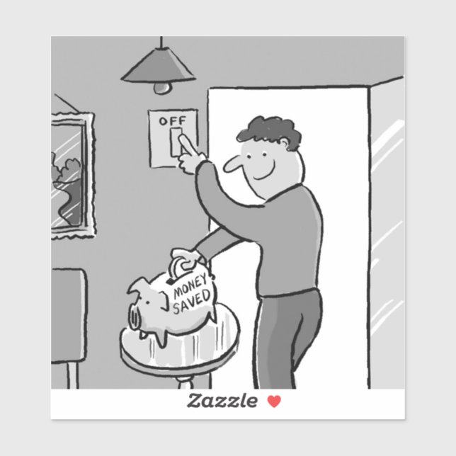 Sticker Éteindre les feux Économisez de l'énergie (Feuille)