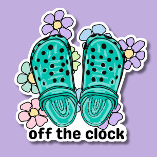 Sticker Éteins et fleurs en caoutchouc de l'horloge