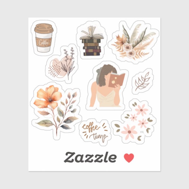 Sticker Ethérée : Collection d'autocollants esthétiques (Feuille)