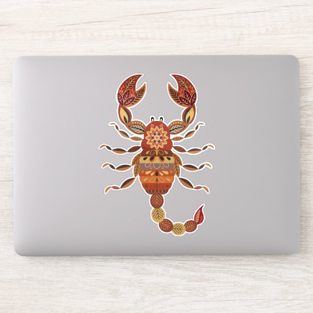 Sticker Ethnic Floral Scorpion (Ordinateur)