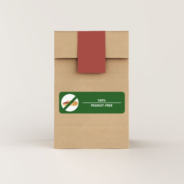 Sticker Étiquette 100% sans arachides (100% Peanut-Free Product Label Sticker)