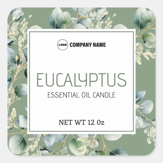 Sticker Étiquette à bougie Eucalyptus Flavor (Devant)