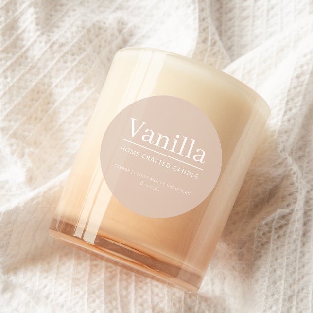 Sticker Étiquette à bougie personnalisée minimalis (Créateur téléchargé)