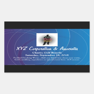 Sticker Étiquette à bouteille d'eau bleu personnal