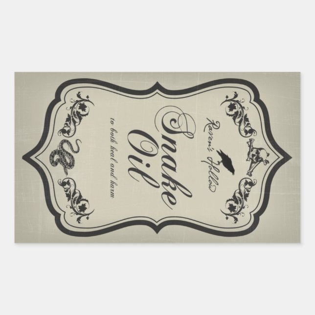 Sticker Étiquette à huile de serpent Halloween Jar (Devant)