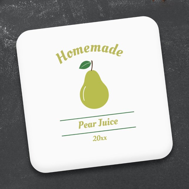 Sticker Étiquette à jus de poires modifiable (Pear Juice Label Sticker)