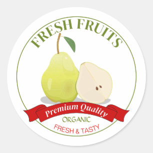 Sticker Étiquette à poires aux fruits frais