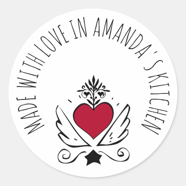 Sticker Étiquette alimentaire Fabriqué avec amour  (Devant)