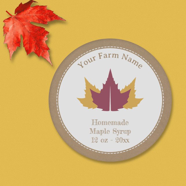 Sticker Étiquette au sirop d'érable rustique (Rustic Maple Syrup Label Sticker)