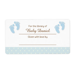 Sticker Étiquette Bébé Bleu Pieds
