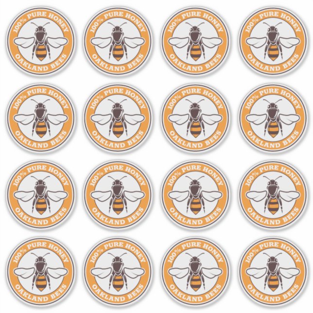 Sticker Étiquette blanc pour le logo d'abeille au  (Devant)