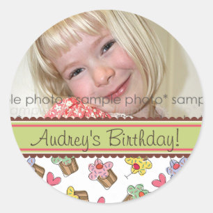 Sticker Étiquette cadeau d'anniversaire de la ceri