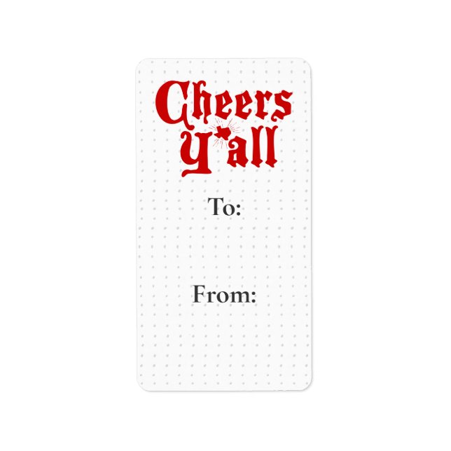 Sticker étiquette cadeau Red Cheers Y'all (Devant)