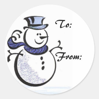Sticker étiquette cadeau Snowman
