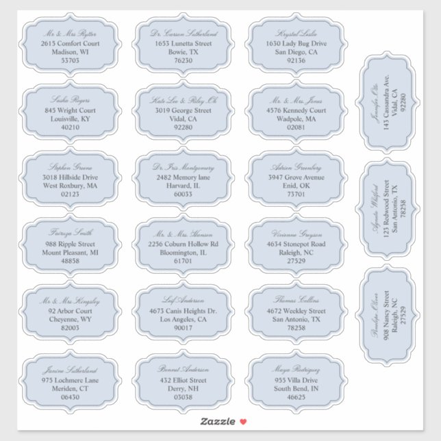 Sticker Etiquette d'adresse de l'invité de mariage de form (Feuille)