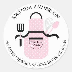 Sticker Étiquette de adresse Kiss The Cook Apron K