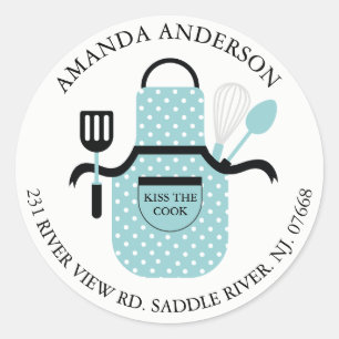Sticker Étiquette de adresse Kiss The Cook Apron K