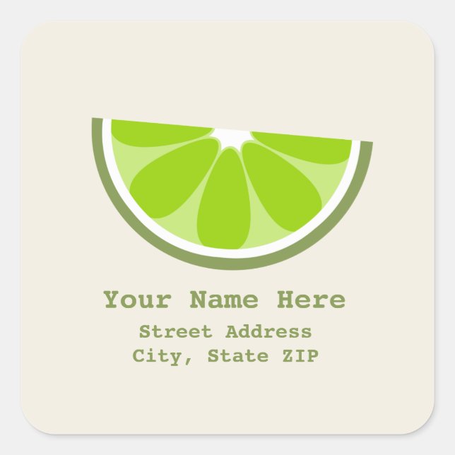 Sticker Étiquette de adresse Lime Wedge (Devant)