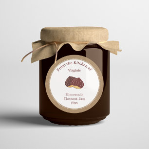 Sticker Étiquette de confiture de châtaignes rusti