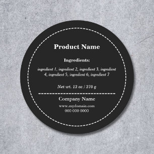 Sticker Étiquette de liste d'ingrédients noirs