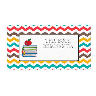 Sticker Étiquette de livres Chevron Stripes