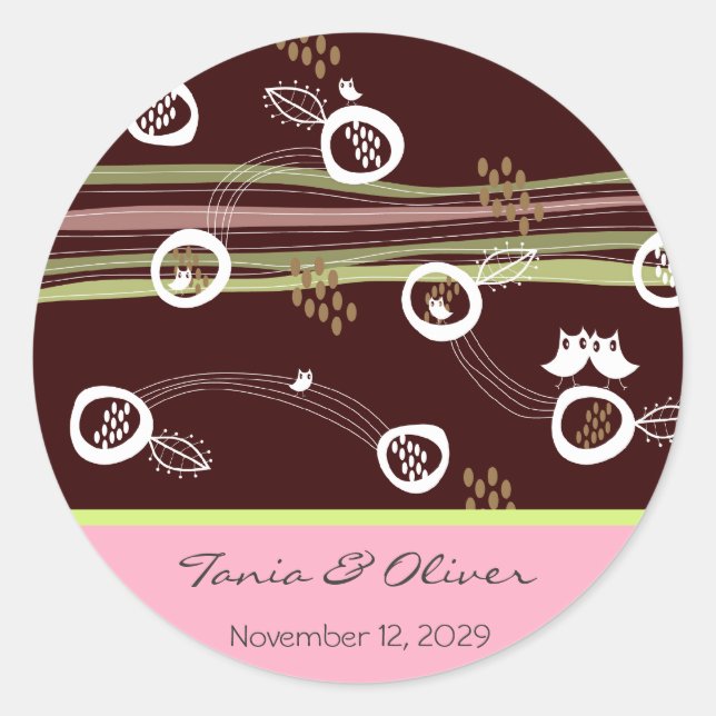 Sticker Étiquette de mariage personnalisé de famil (Devant)