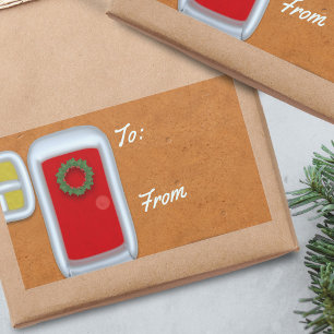 Sticker Étiquette de Noël Maison de pain d'épice