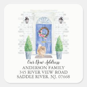 Sticker Étiquette de nouvelle adresse Pomeranian B