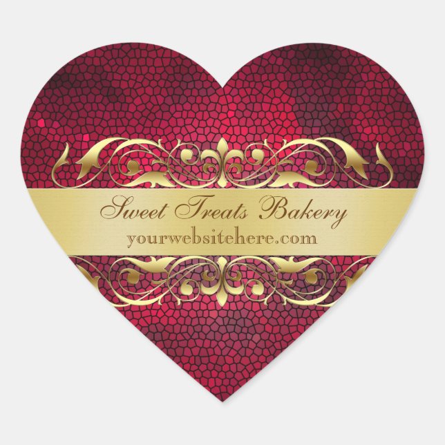 Sticker Étiquette de pâtisserie de coeur de textur (Devant)
