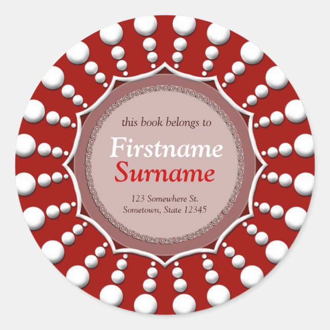 Sticker Étiquette de plaque rouge+blanc (Devant)