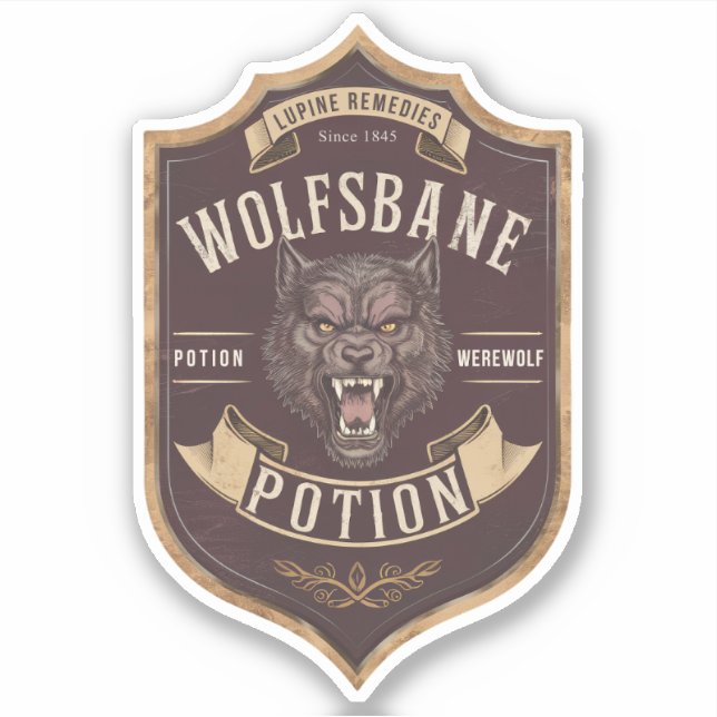 Sticker Étiquette de potion Wolfsbane (Devant)