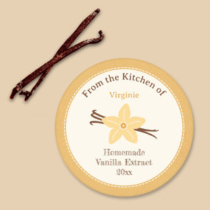 Sticker Étiquette d'extraction de vanille rustique