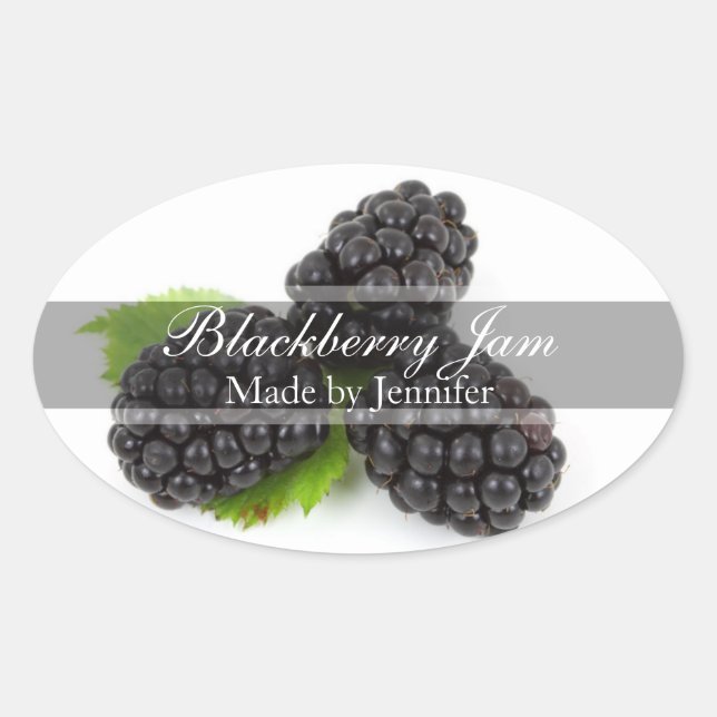 Sticker Étiquette élégant Blackberry Canning (Devant)