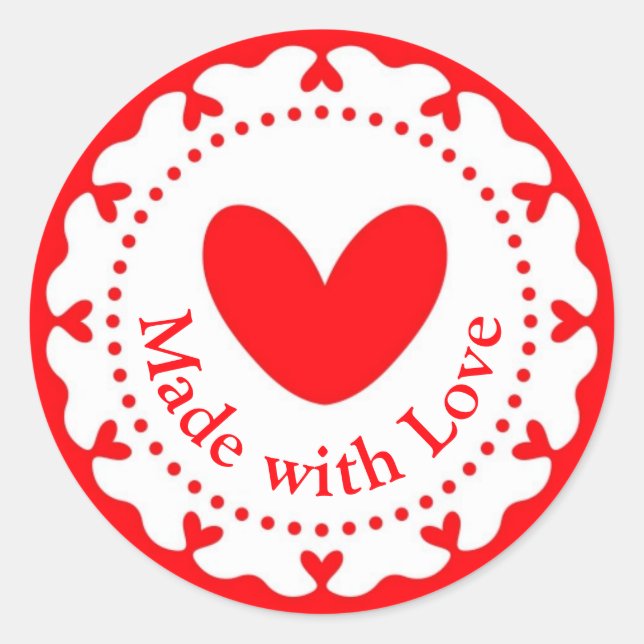 Sticker Étiquette Fabriqué Avec Amour (Devant)