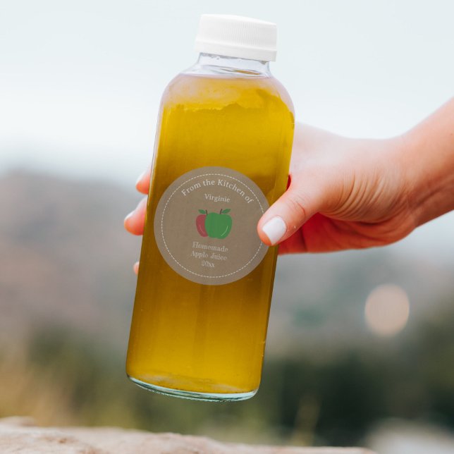 Sticker Étiquette Kraft & Rustic Apple Juice (Kraft & Rustic Apple Juice Label Sticker)