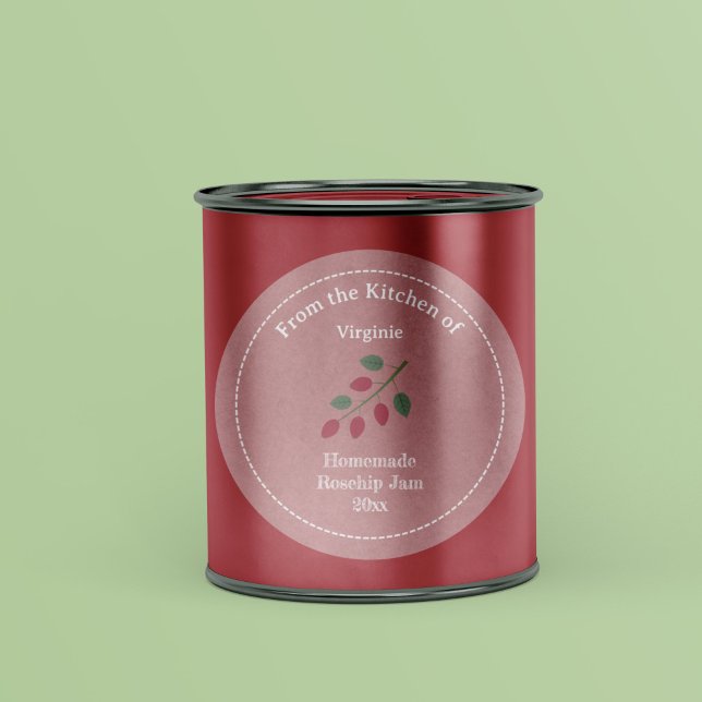 Sticker Étiquette Kraft & Rustic Rosehip (Kraft & Rustic Rosehip Jam Label Sticker)