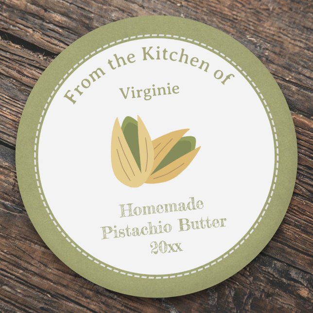 Sticker Étiquette Kraft Rustique au beurre de pist (Rustic Pistachio Butter Label Kraft Sticker)
