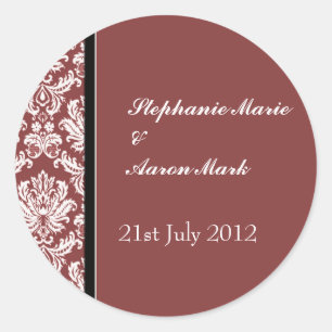Sticker Étiquette Mariage damassé classique de Bou