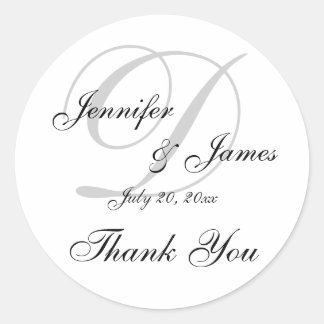 Sticker Étiquette Mariage Monogram D