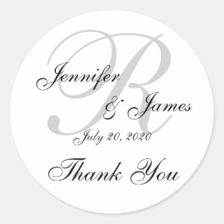 Sticker Étiquette Mariage Monogramme