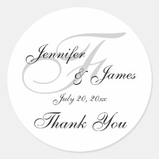 Sticker Étiquette Mariage Monogramme F
