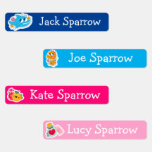 Sticker Étiquette mignon caricature animal garçon