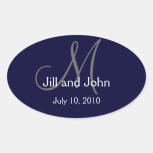Sticker Étiquette Monogramme Mariage